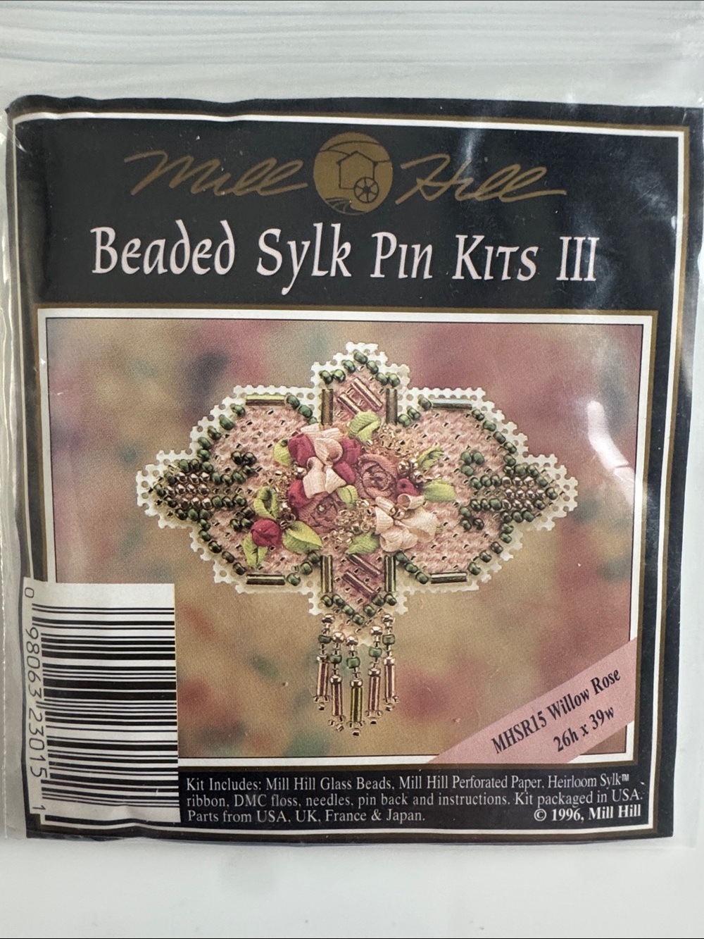 NEW Vintage 1996 MILL HILL Beaded Sylk Pin Kits III Spring Heather